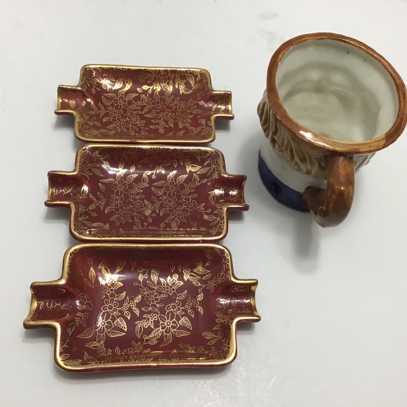 Vintage MCM Miniature Toby Face Mug Colonial Man & Empire ware ashtrays - Picture 6 of 6
